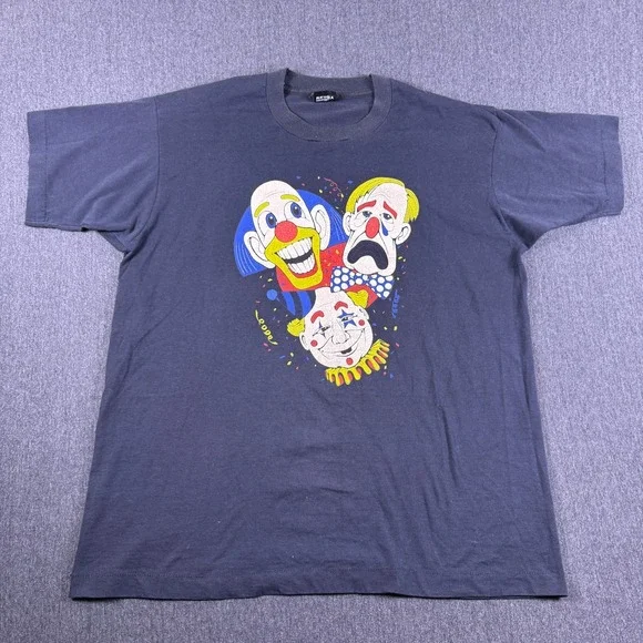 Vintage Screen Stars Mens Ringling Bros Circus Clown Faces T-Shirt Size XL - Picture 1 of 11